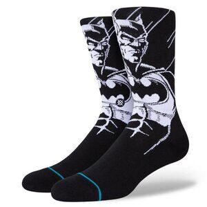 NWT STANCE The Batman Crew Height Socks Black & White Size Medium 6-8.5M